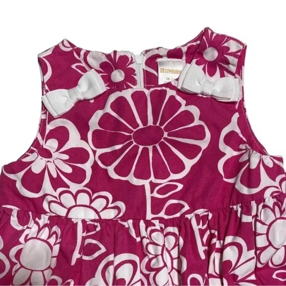Gymboree Girls Size 8 Floral Dress Pink White Sleeveless Spring Summer